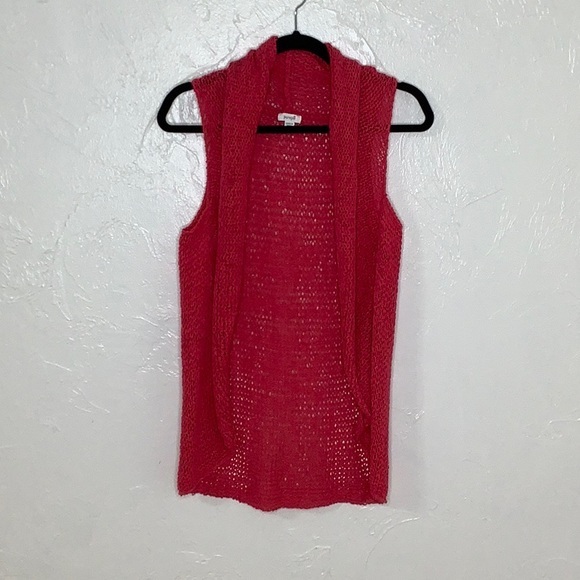 Purejill by j. Jill crochet coral pink vest size XS EUC - Picture 1 of 9